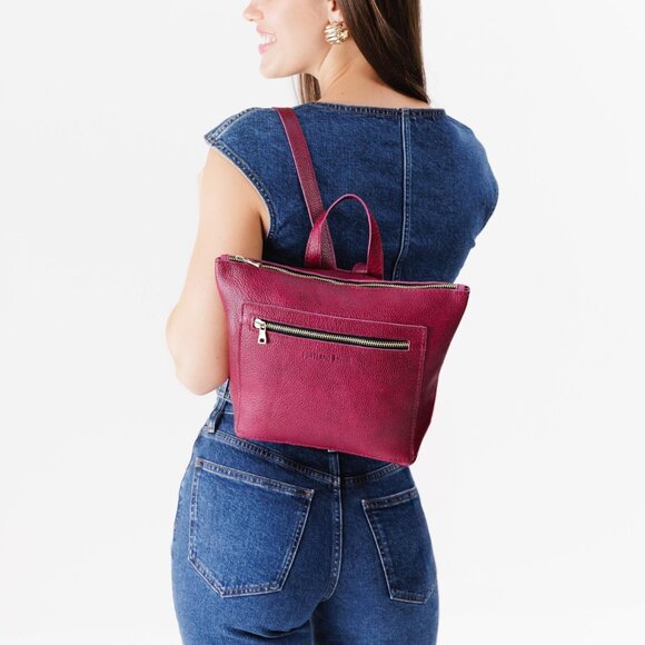 portland leather goods Handbags - Portland Leather 'Almost Perfect' Tote Backpack Small Burgandi leather